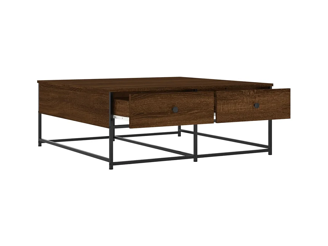 Table basse chêne marron 100x99x40 cm bois d'ingénierie