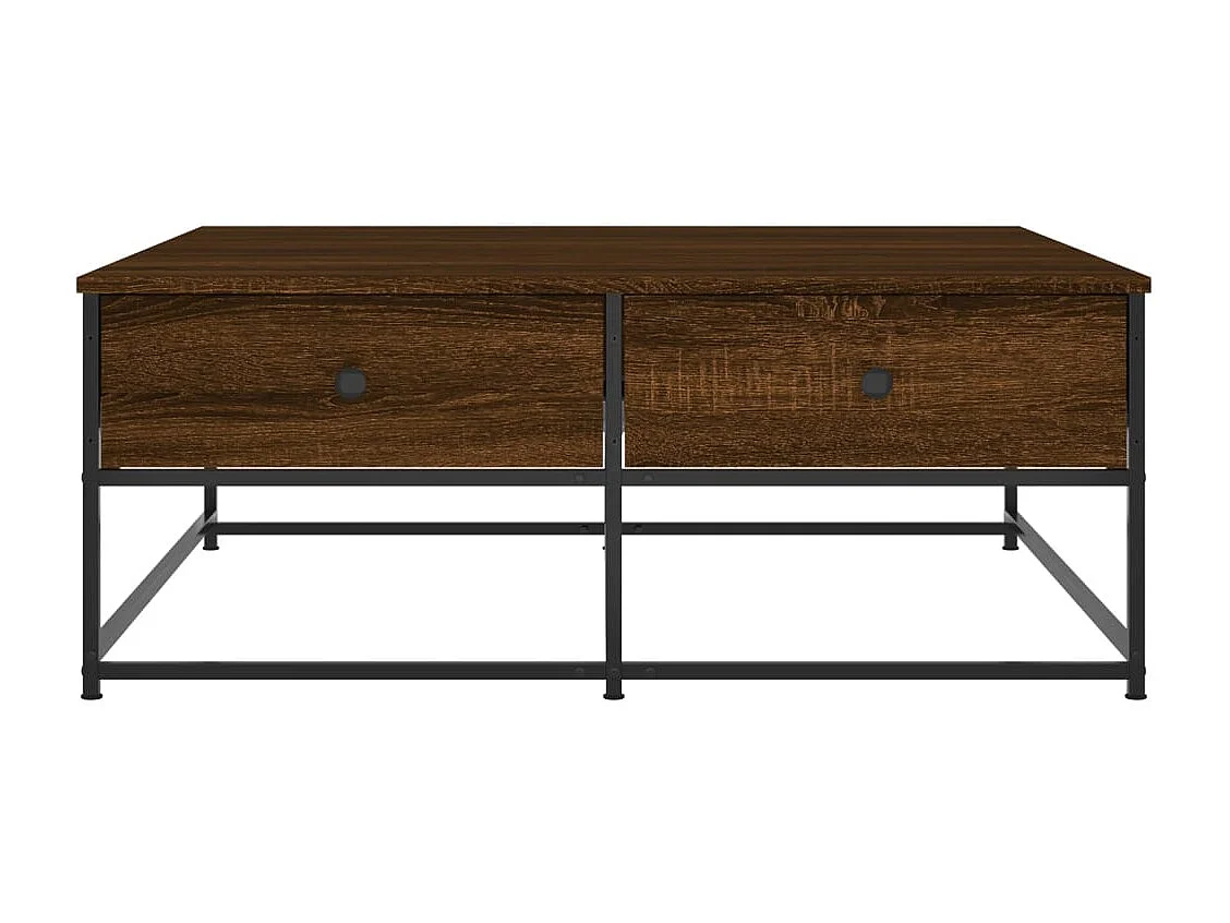 Table basse chêne marron 100x99x40 cm bois d'ingénierie