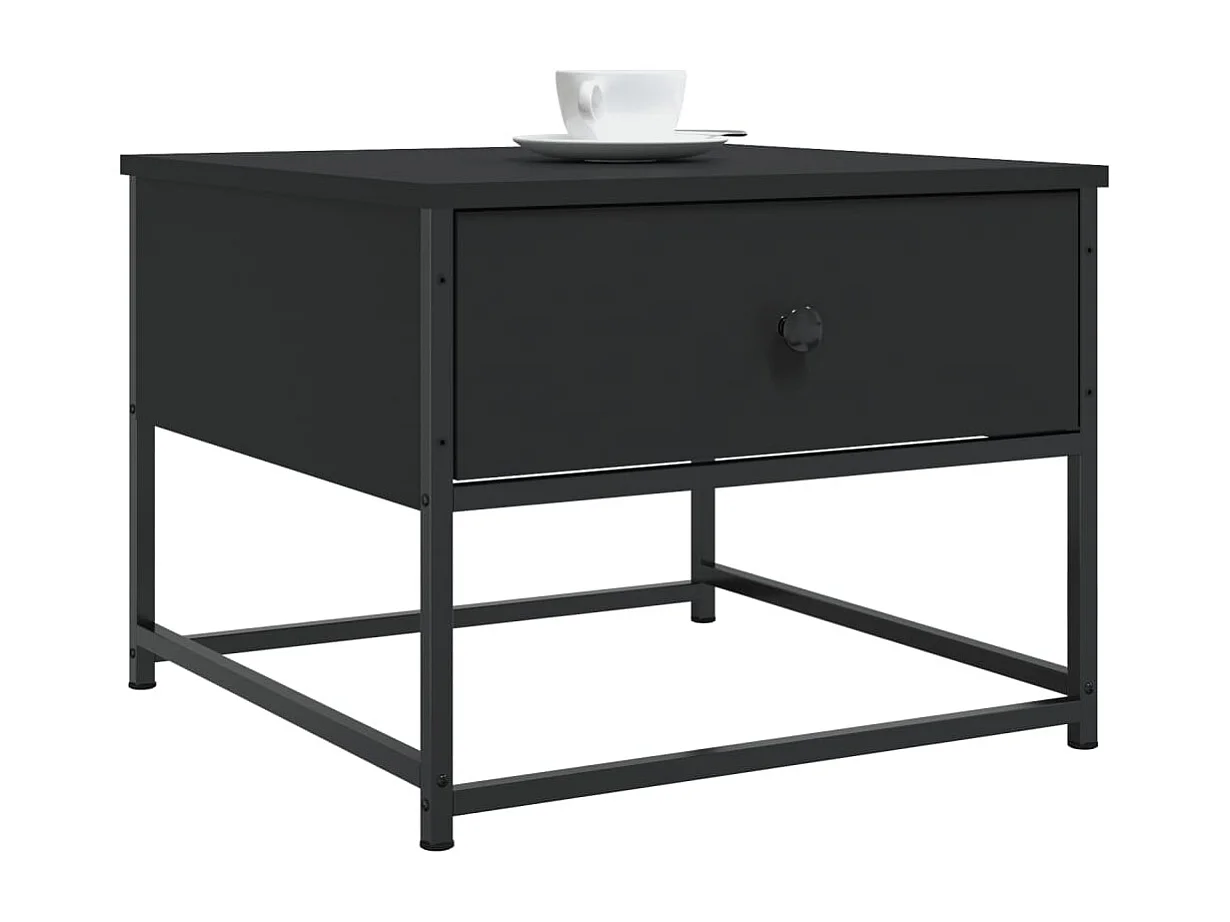 Table basse noir 51x51x40 cm bois d'ingénierie