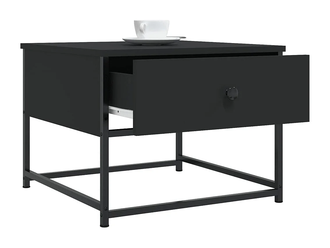 Table basse noir 51x51x40 cm bois d'ingénierie