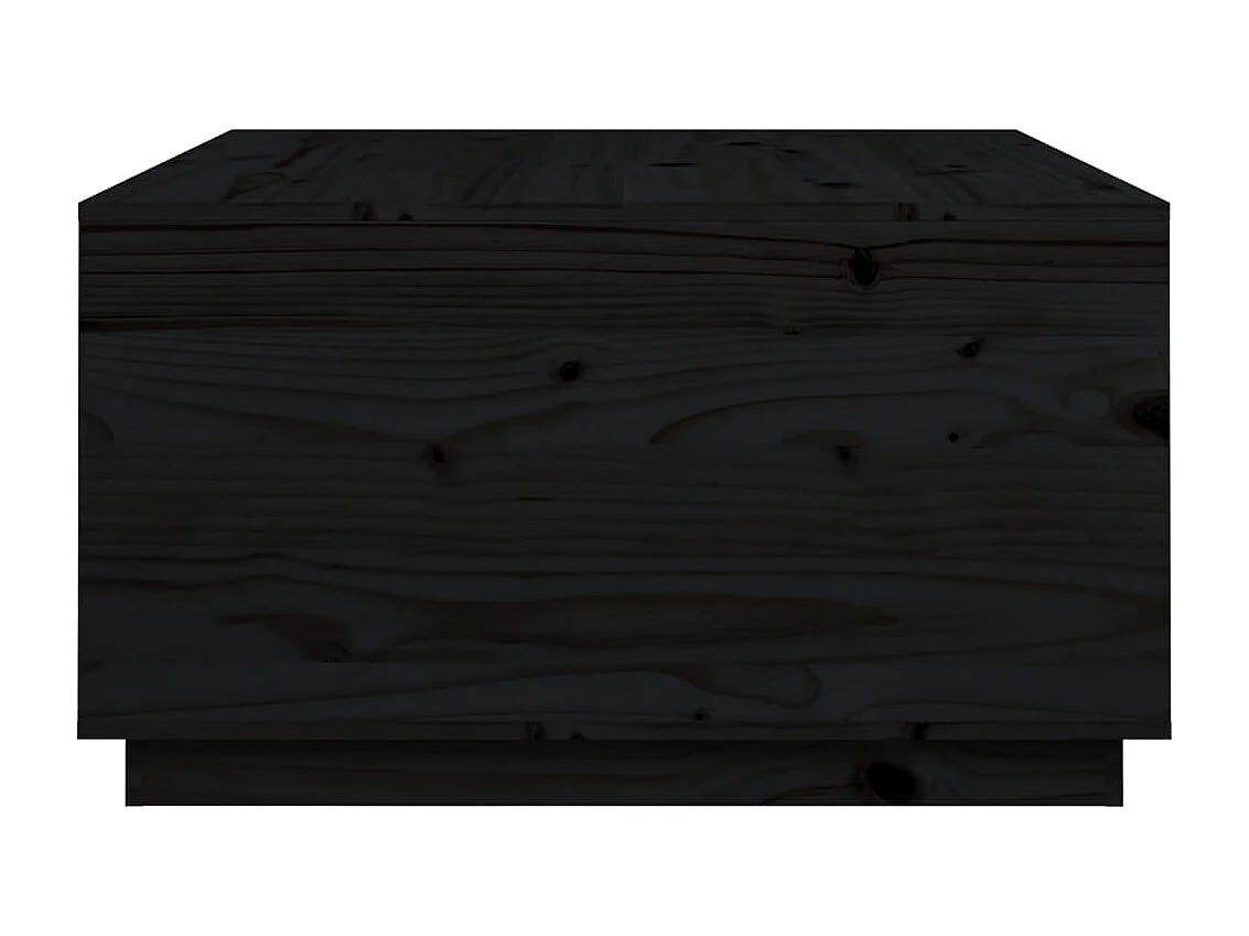 Table basse Noir 80x80x45 cm Bois massif de pin