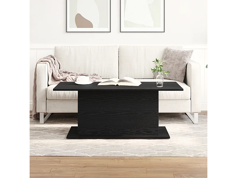 Couchtisch aus schwarzer Eiche 102x55,5x40 cm aus Holzwerkstoff