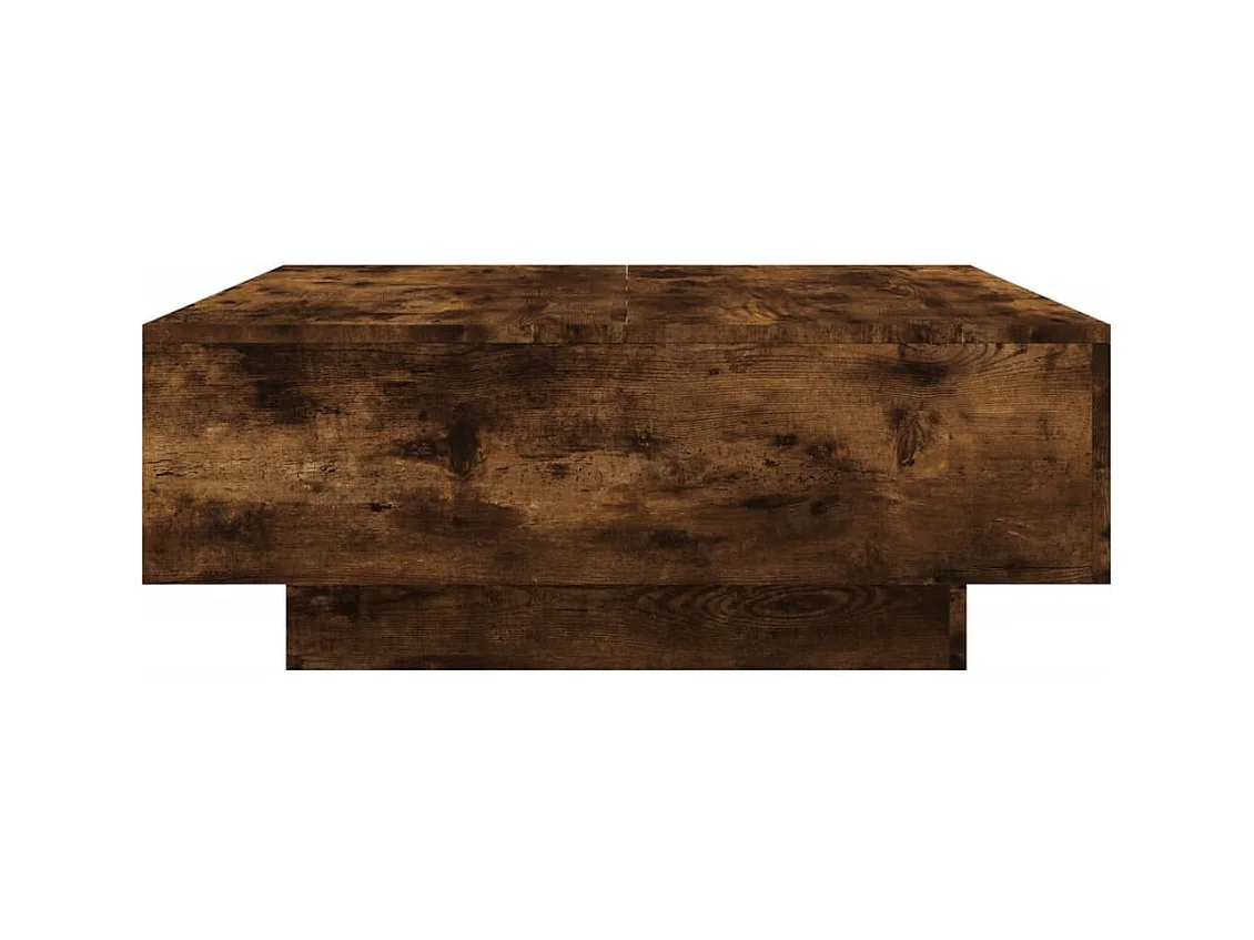 Mesa de centro con luces LED roble ahumado 80x80x31 cm