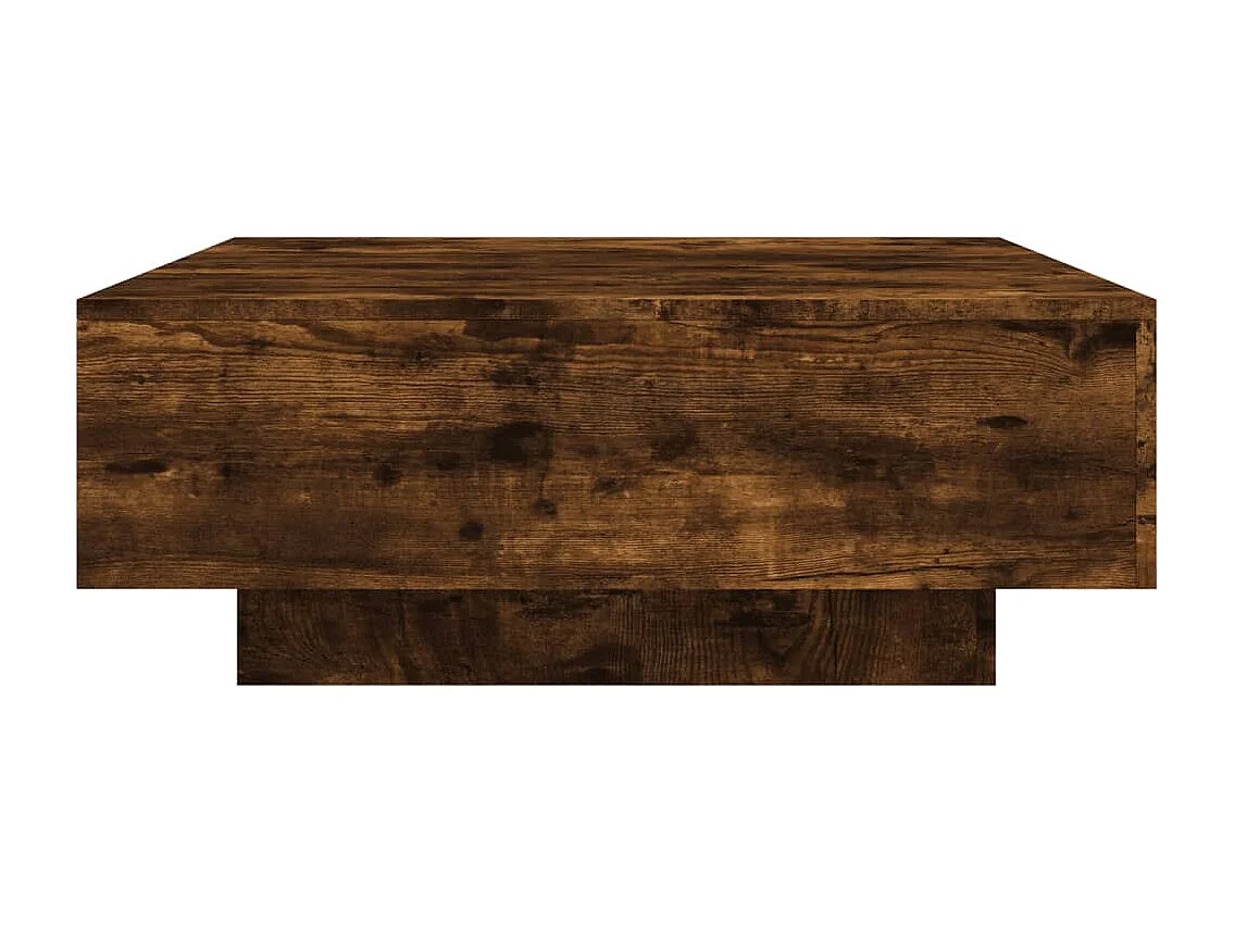 Mesa de centro con luces LED roble ahumado 80x80x31 cm