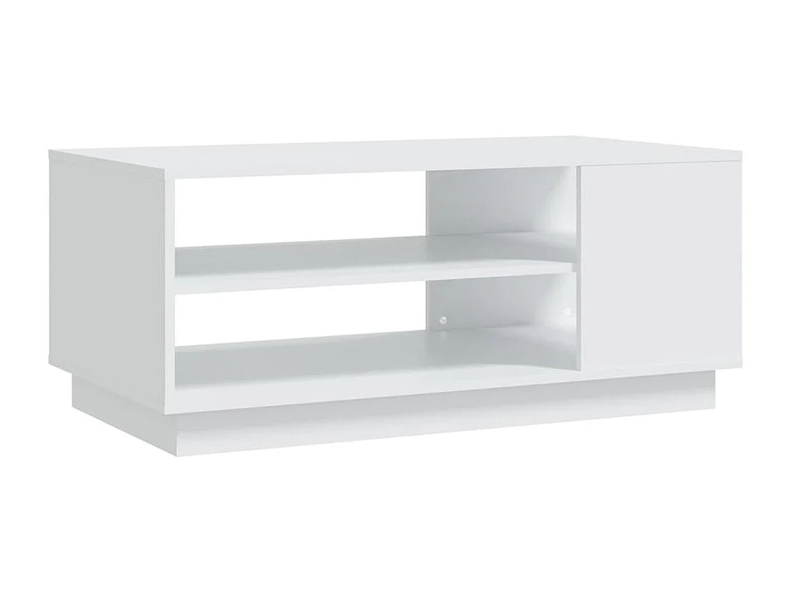 Table basse blanc 102x55x43 cm bois d'ingénierie