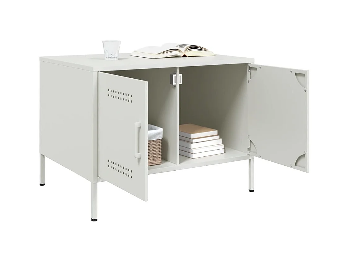 Table basse blanc 68x50x50,5 cm acier