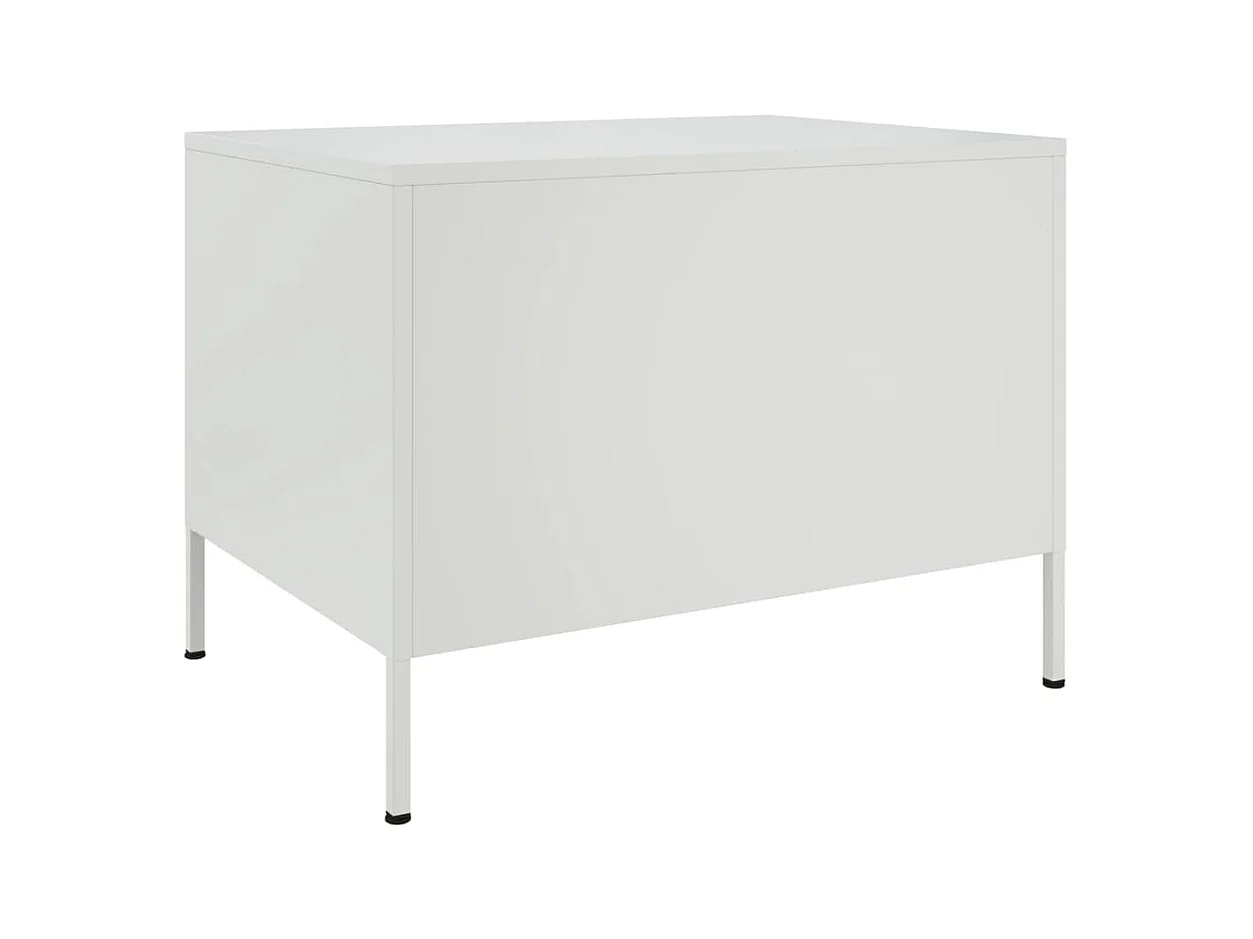 Table basse blanc 68x50x50,5 cm acier