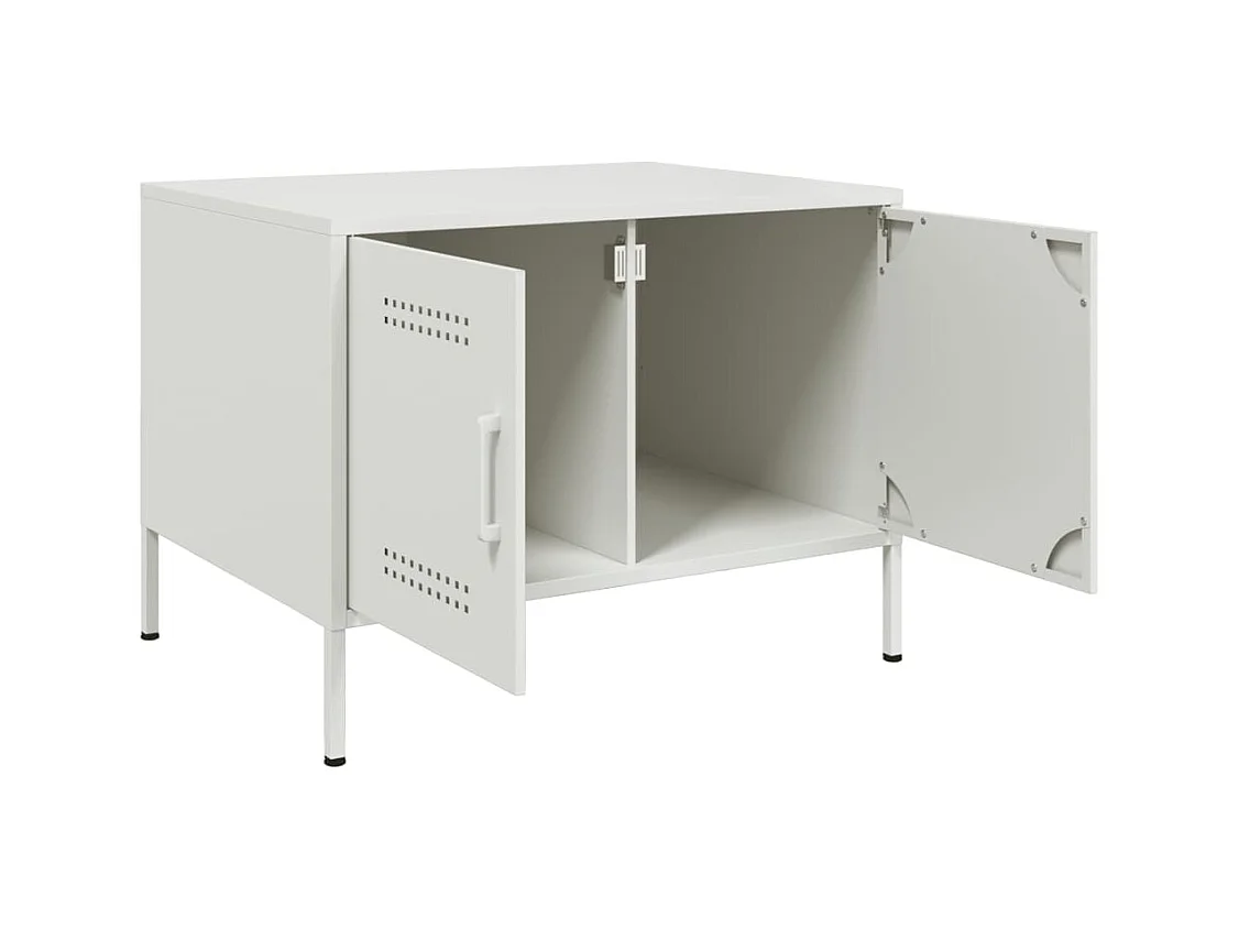 Table basse blanc 68x50x50,5 cm acier