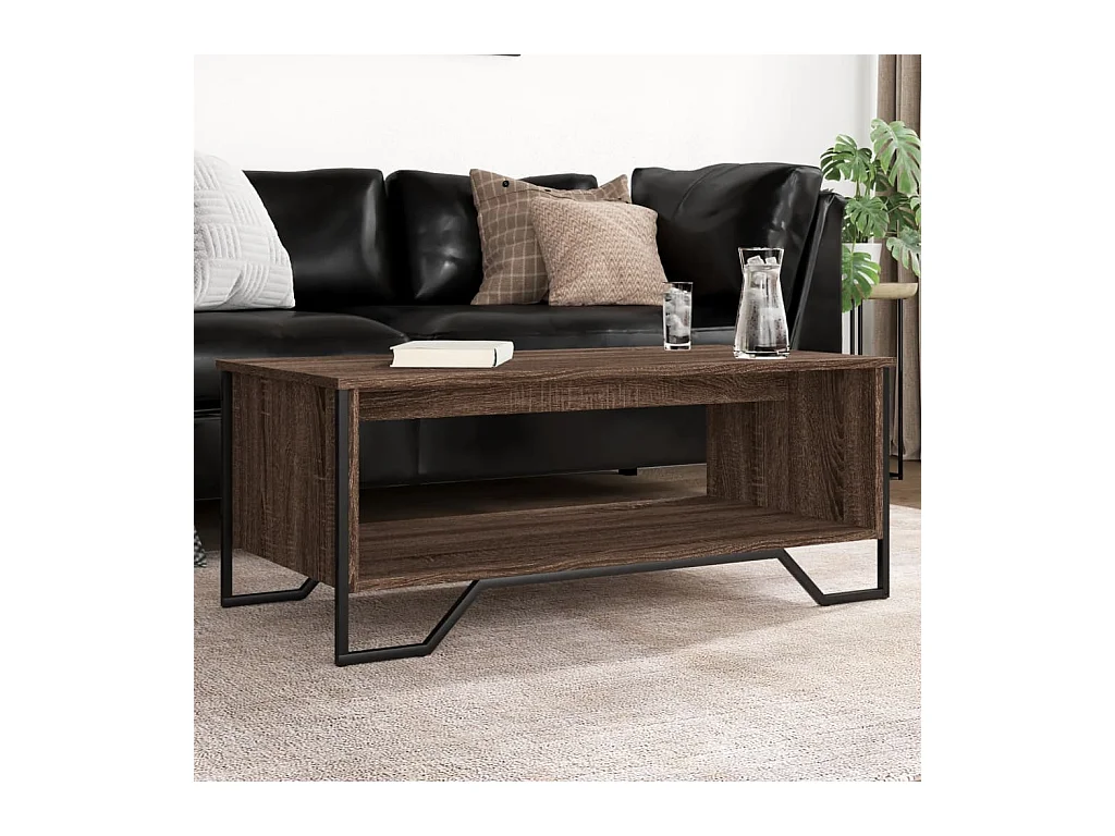 Table basse chêne marron 100x51x40 cm bois d'ingénierie