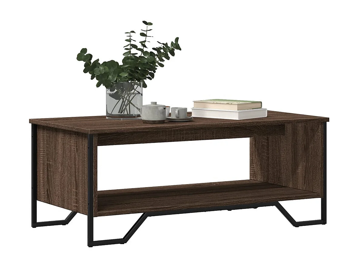 Table basse chêne marron 100x51x40 cm bois d'ingénierie