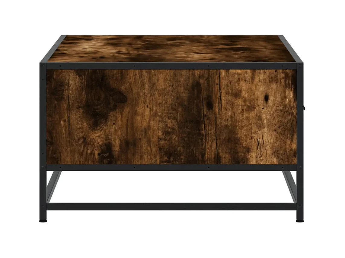 Mesa de centro de roble ahumado 90x57x35 cm de madera contrachapada y metal
