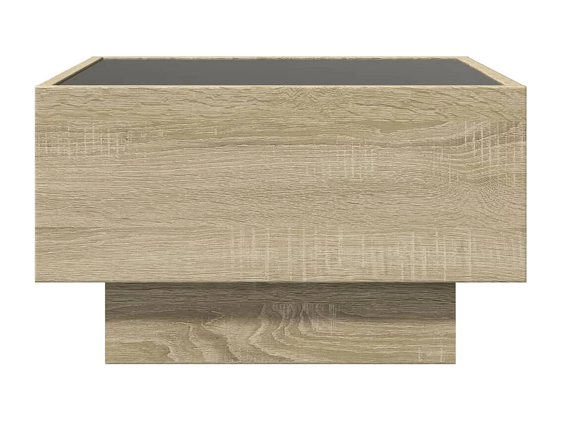 Mesa de centro con LED roble Sonoma 50x50x30 cm madera de ingeniería
