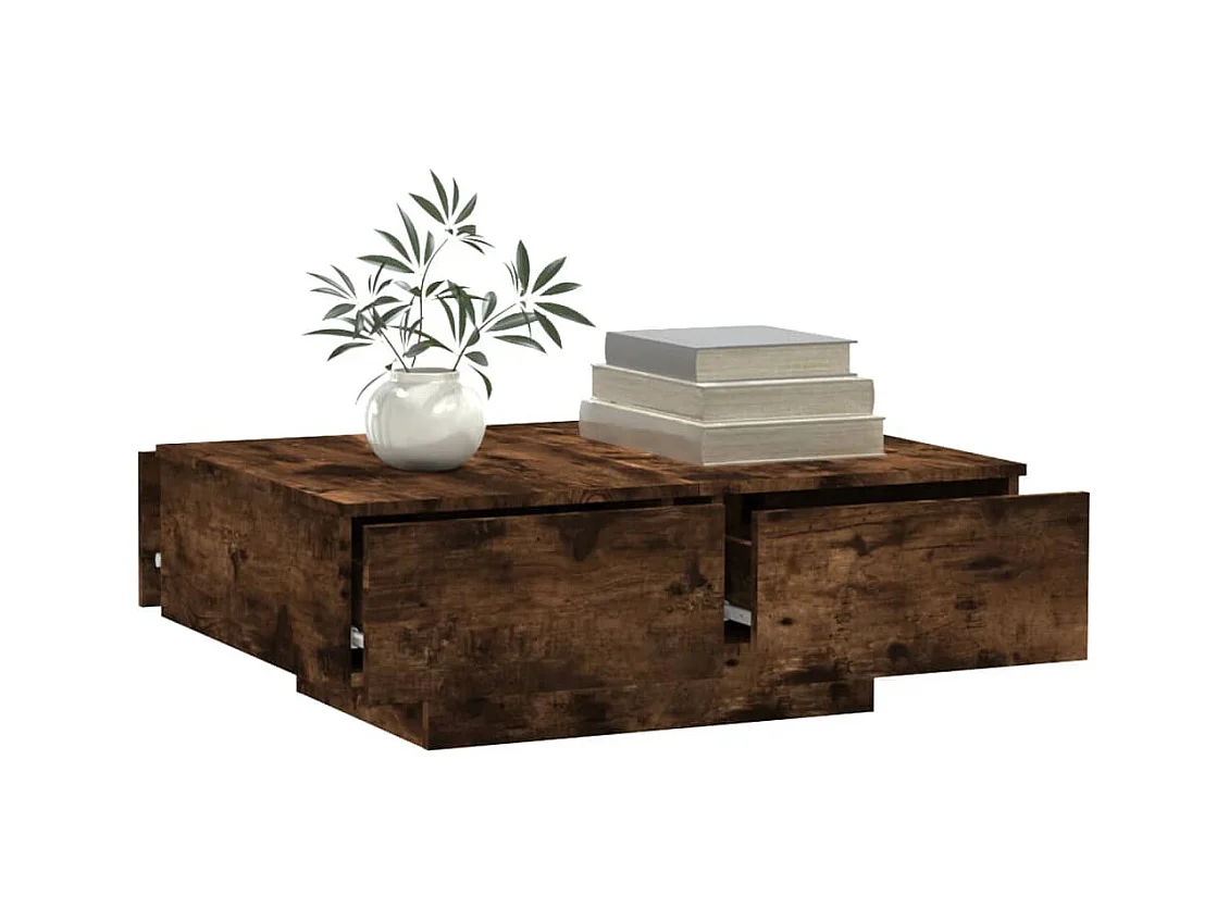 Table basse Chêne fumé 90x60x31 cm Bois d'ingénierie