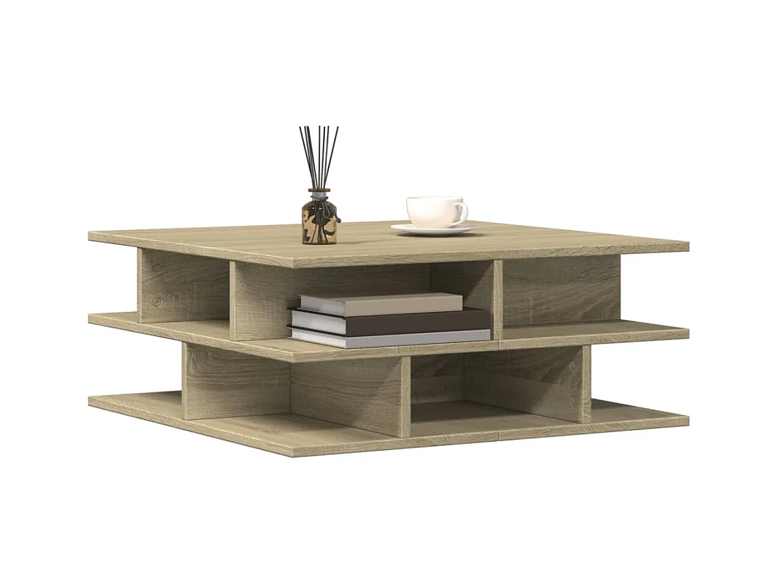 Table basse chêne sonoma 70x70x29 cm bois d'ingénierie