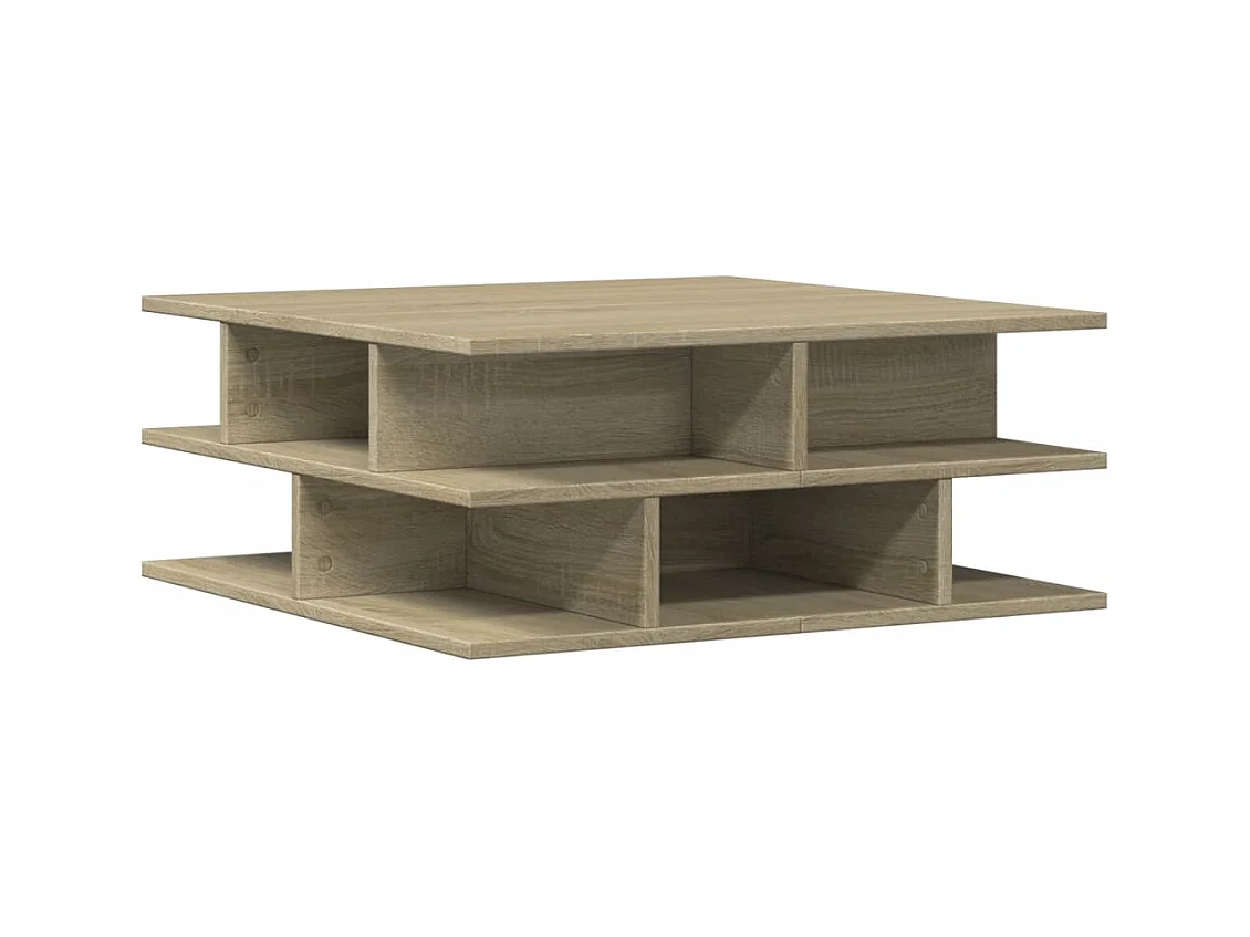 Table basse chêne sonoma 70x70x29 cm bois d'ingénierie