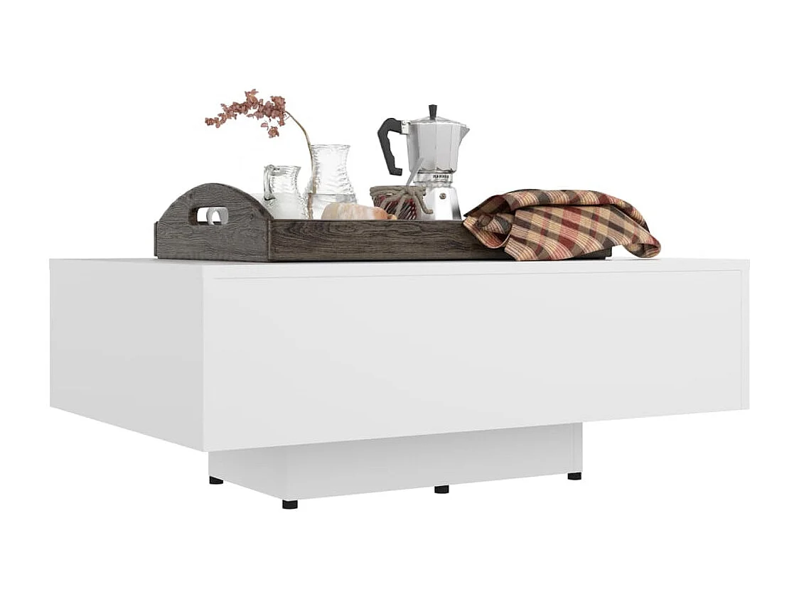 Table basse Blanc 85x55x31 cm Bois d'ingénierie