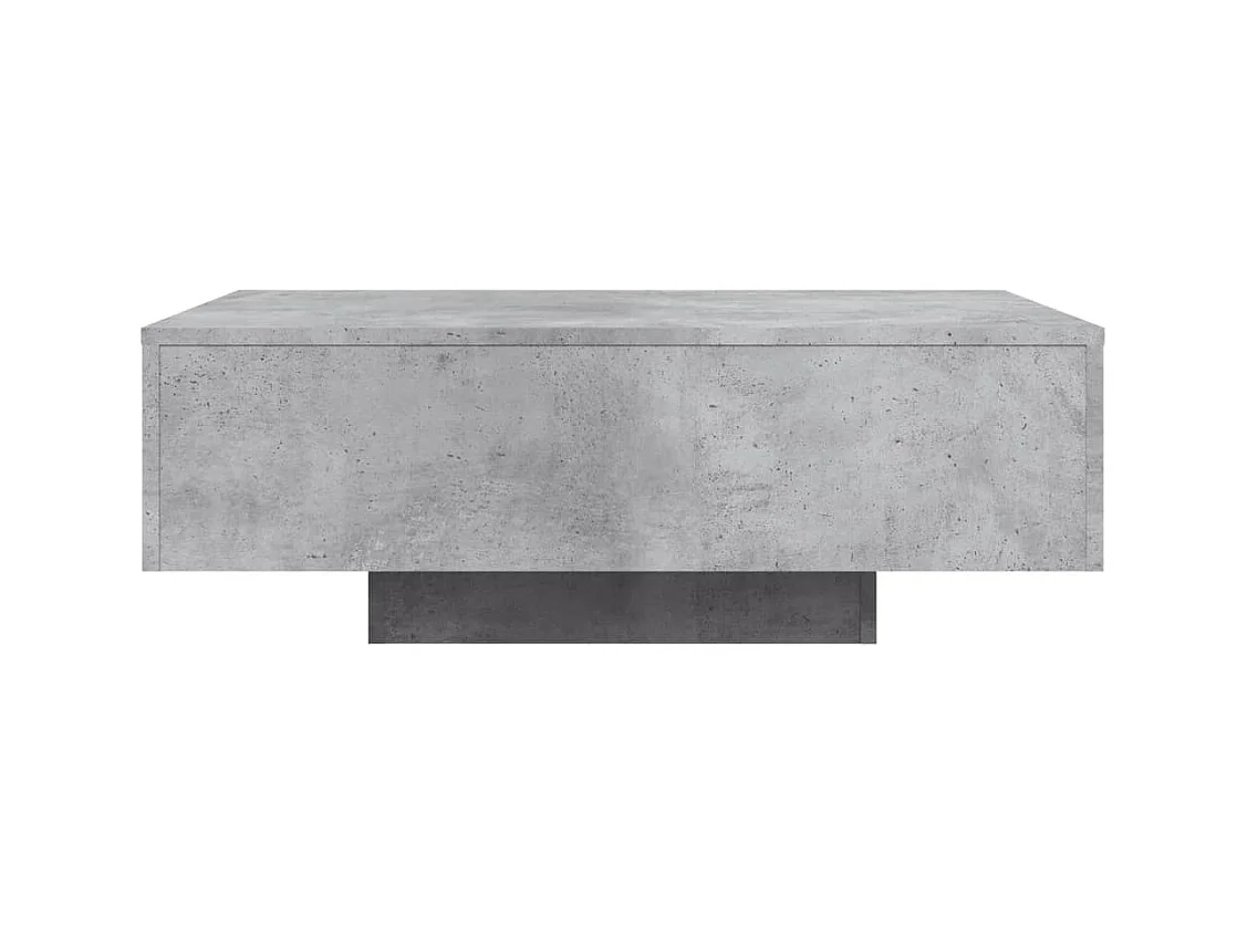 Salontafel met ledverlichting, betongrijs, 85x55x31 cm