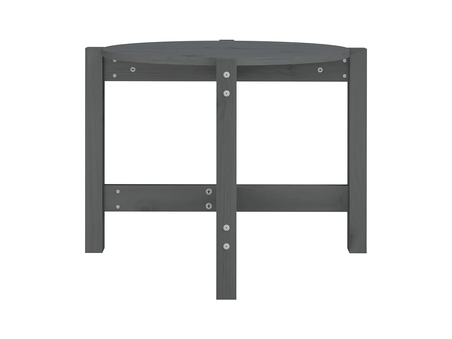 Table basse Gris Ø 62,5x45 cm Bois massif de pin