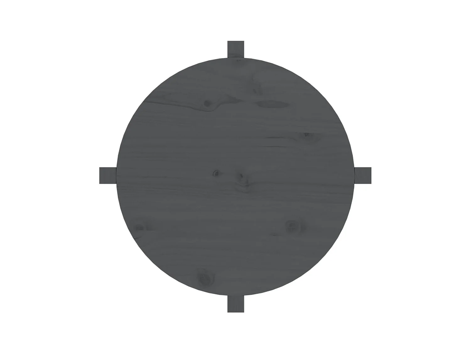 Table basse Gris Ø 62,5x45 cm Bois massif de pin