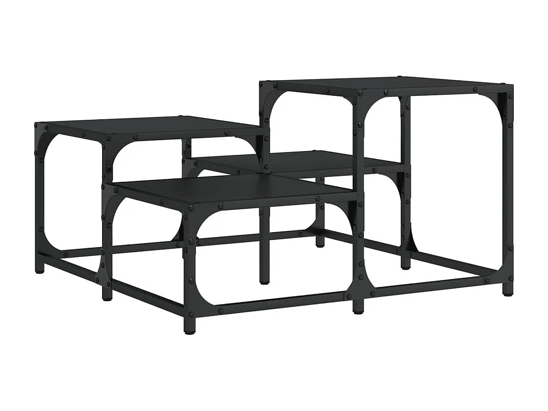 Zwarte salontafel 68x68x40 cm bewerkt hout