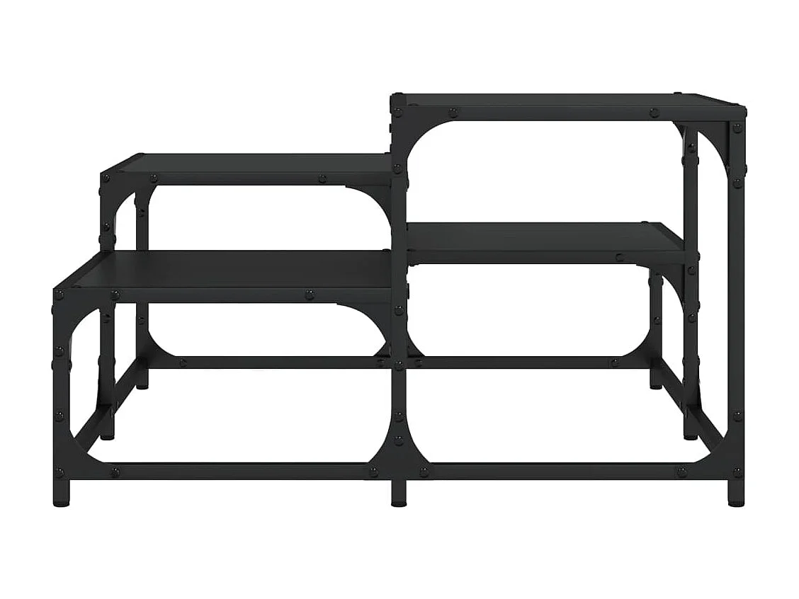 Zwarte salontafel 68x68x40 cm bewerkt hout