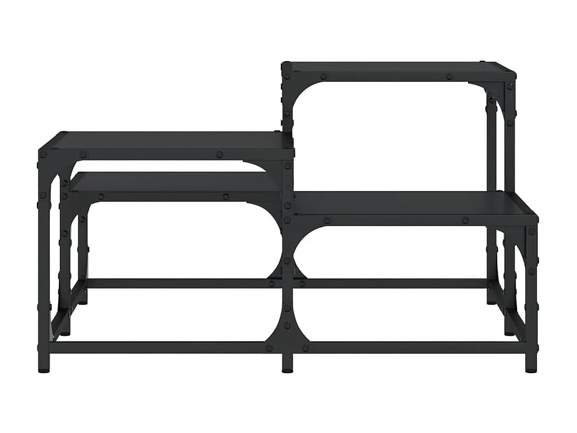 Zwarte salontafel 68x68x40 cm bewerkt hout
