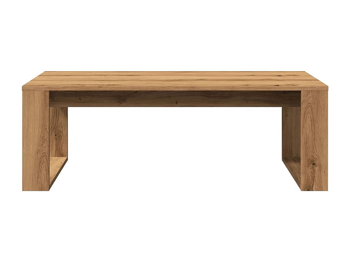 Mesa de centro de roble artesanal 102x50x35 cm madera de ingeniería