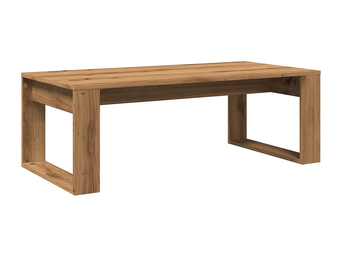 Mesa de centro de roble artesanal 102x50x35 cm madera de ingeniería