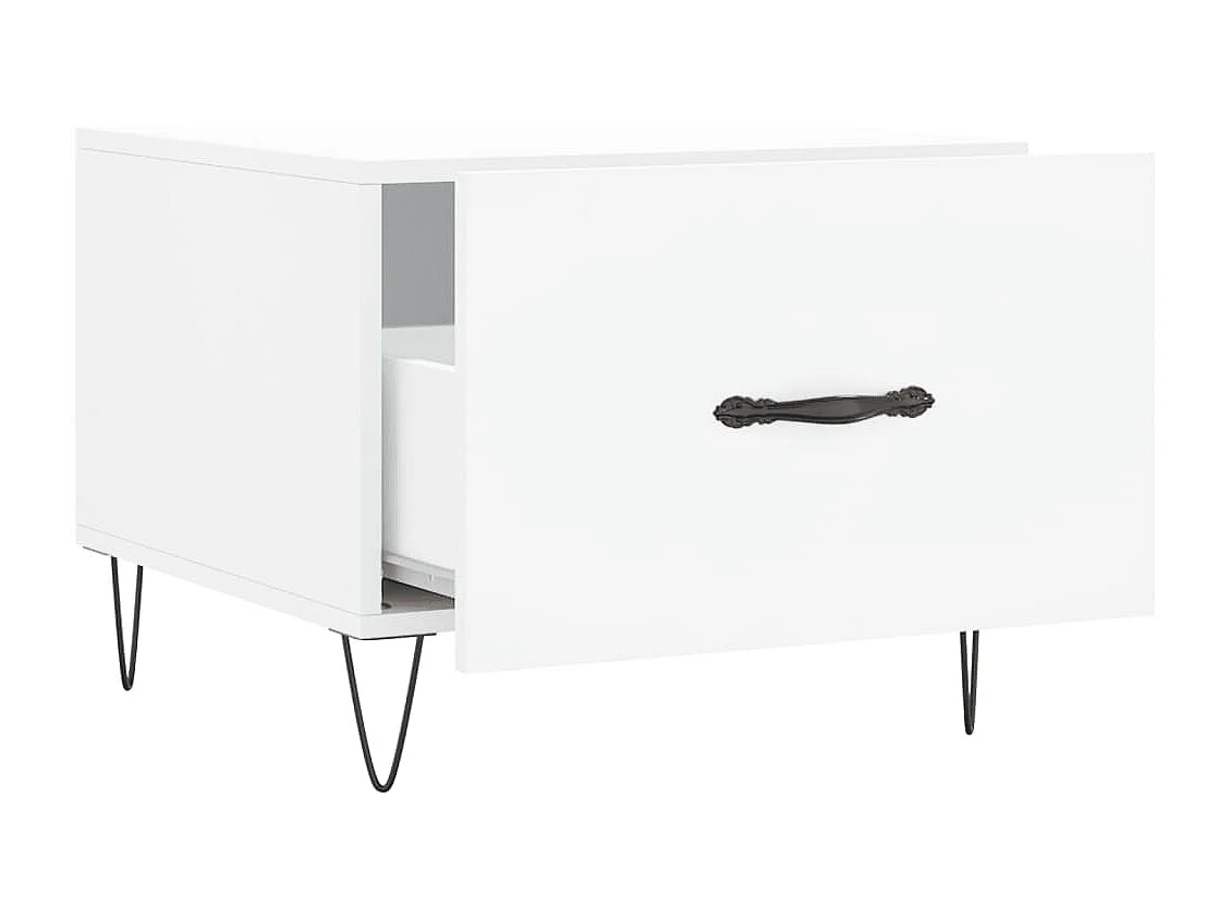 Table basse blanc 50x50x40 cm bois d'ingénierie