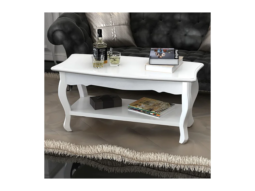 Table basse 2 couches MDF Blanc