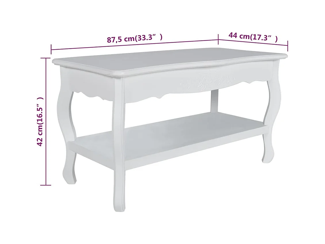 Table basse 2 couches MDF Blanc