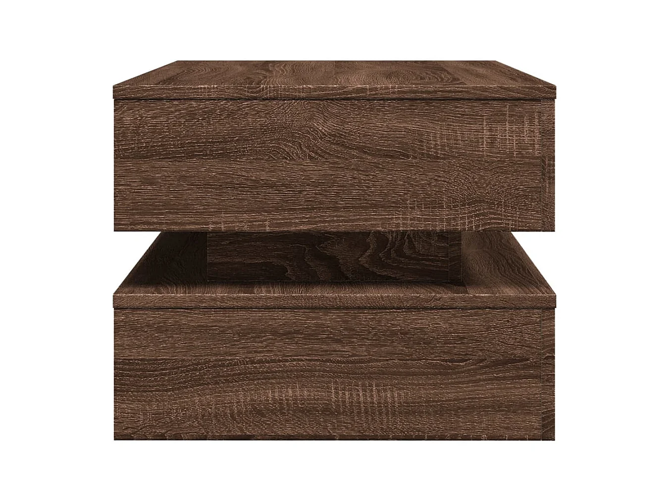 Table basse avec lumières LED chêne marron 90x50x40 cm