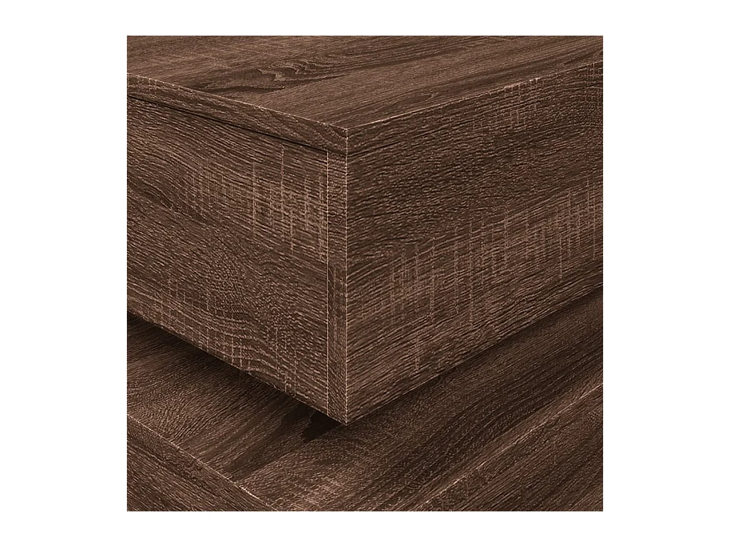 Table basse avec lumières LED chêne marron 90x50x40 cm