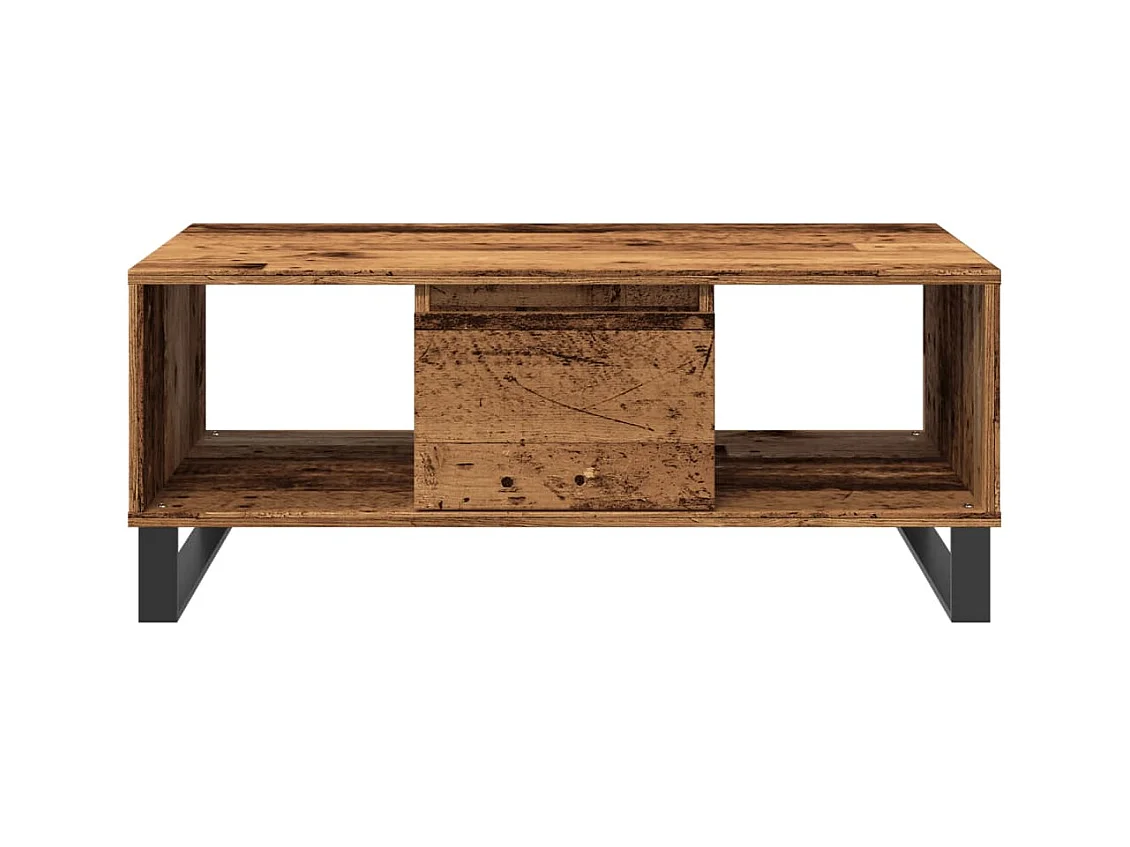 Tavolino da caffè in legno vecchio 90x50x36,5 cm in legno ingegnerizzato