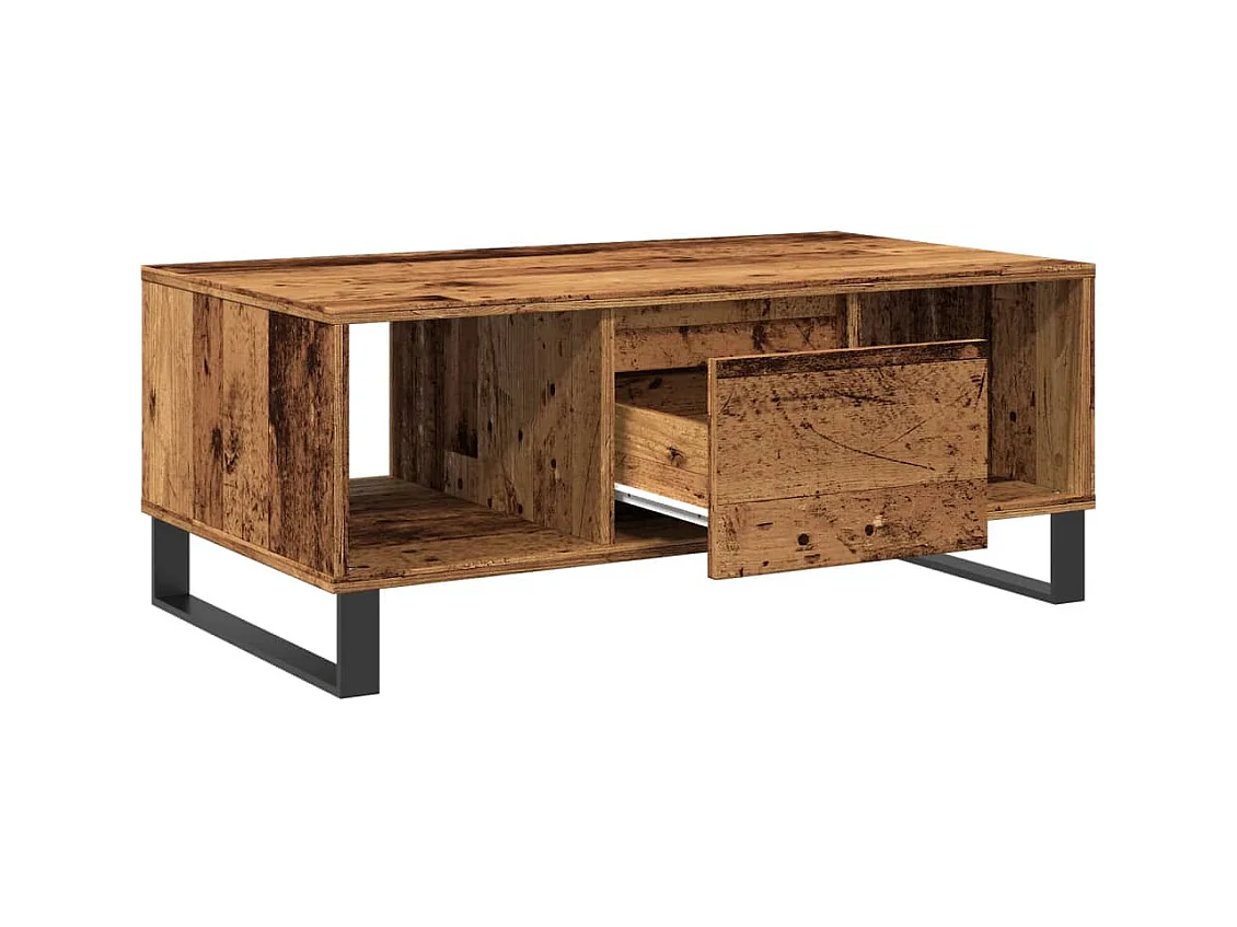 Tavolino da caffè in legno vecchio 90x50x36,5 cm in legno ingegnerizzato