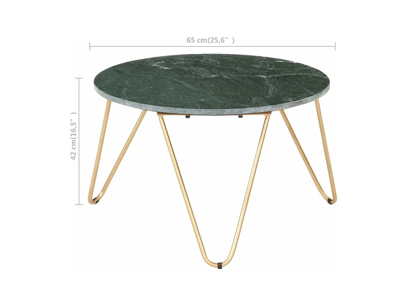 Table basse Vert 65x65x42 cm Pierre véritable et texture marbre