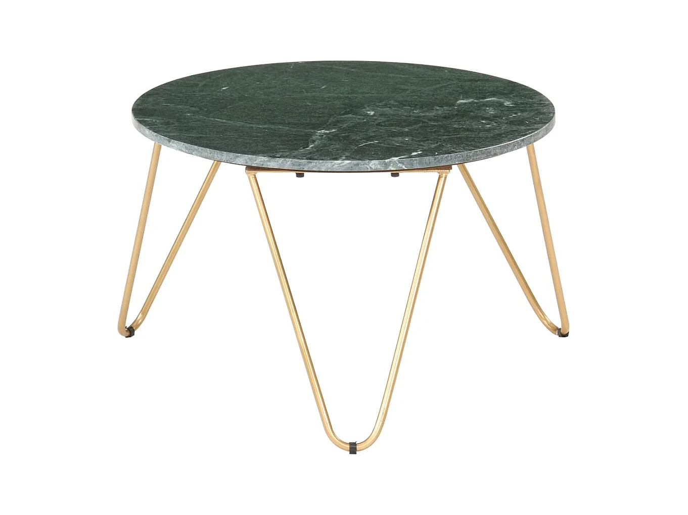 Table basse Vert 65x65x42 cm Pierre véritable et texture marbre