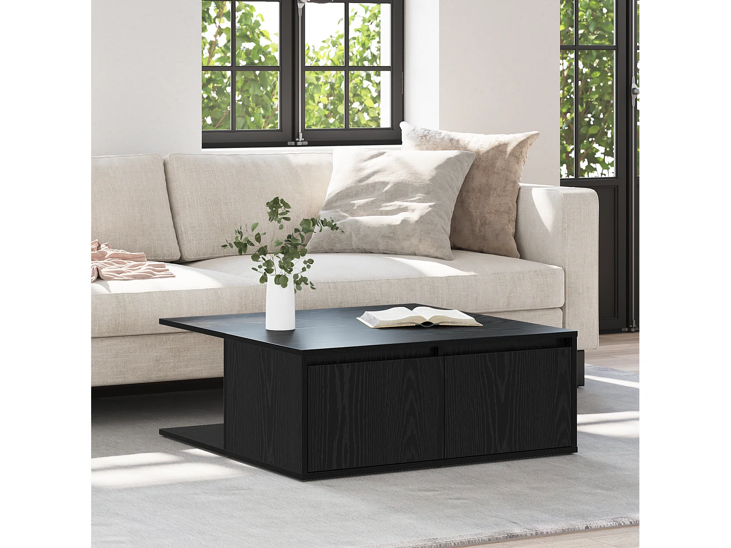 Table basse Chêne noir 80 x 80 x 31 cm Bois d'ingénierie