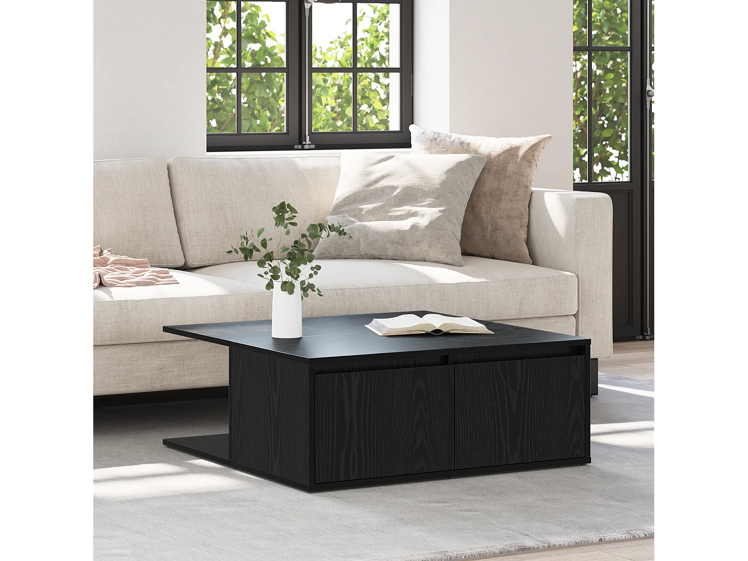 Table basse Chêne noir 80 x 80 x 31 cm Bois d'ingénierie