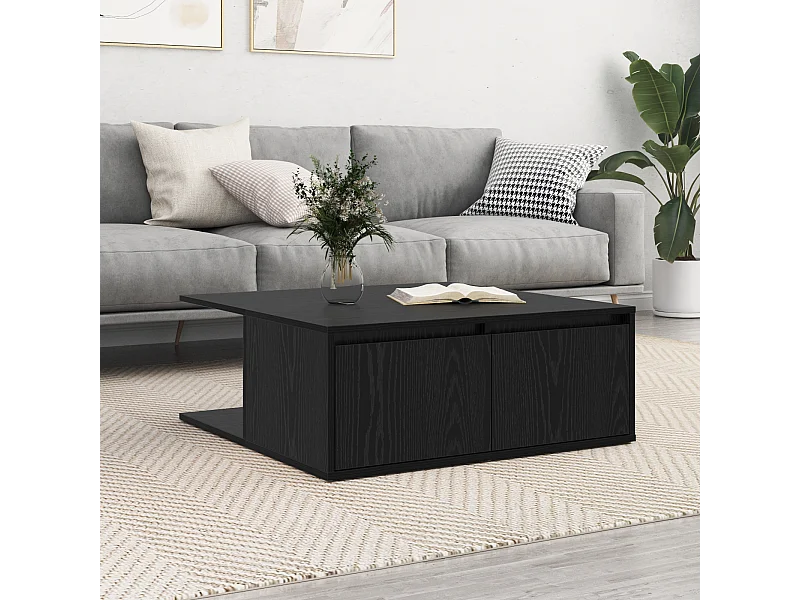 Table basse Chêne noir 80 x 80 x 31 cm Bois d'ingénierie