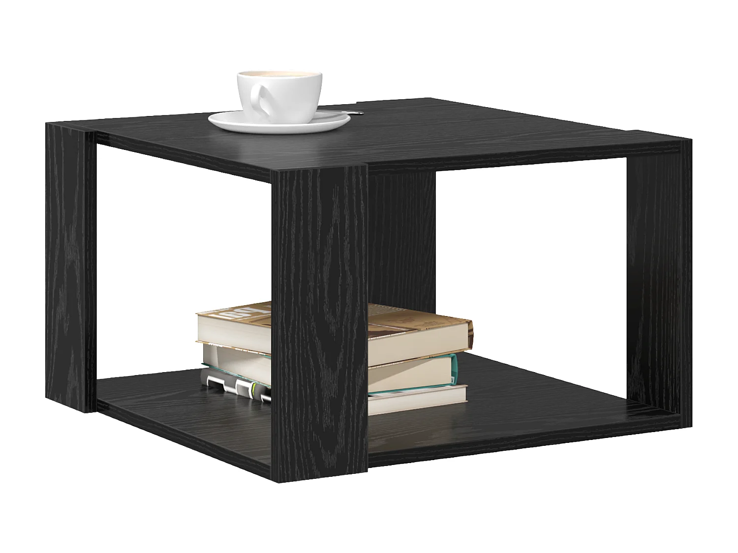 Table Basse Chêne Noir 51,5x51,5x30 cm Bois reconstitué