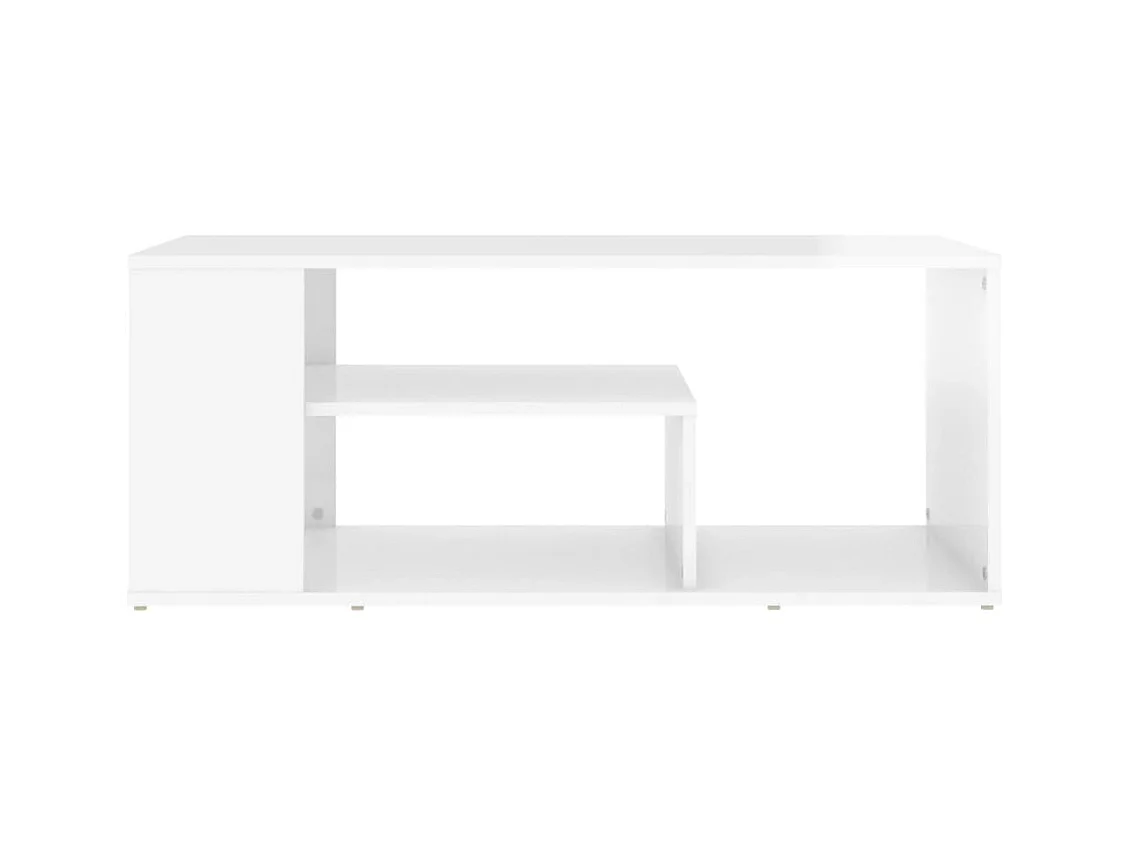 Table basse blanc brillant 100x50x40 cm bois d'ingénierie