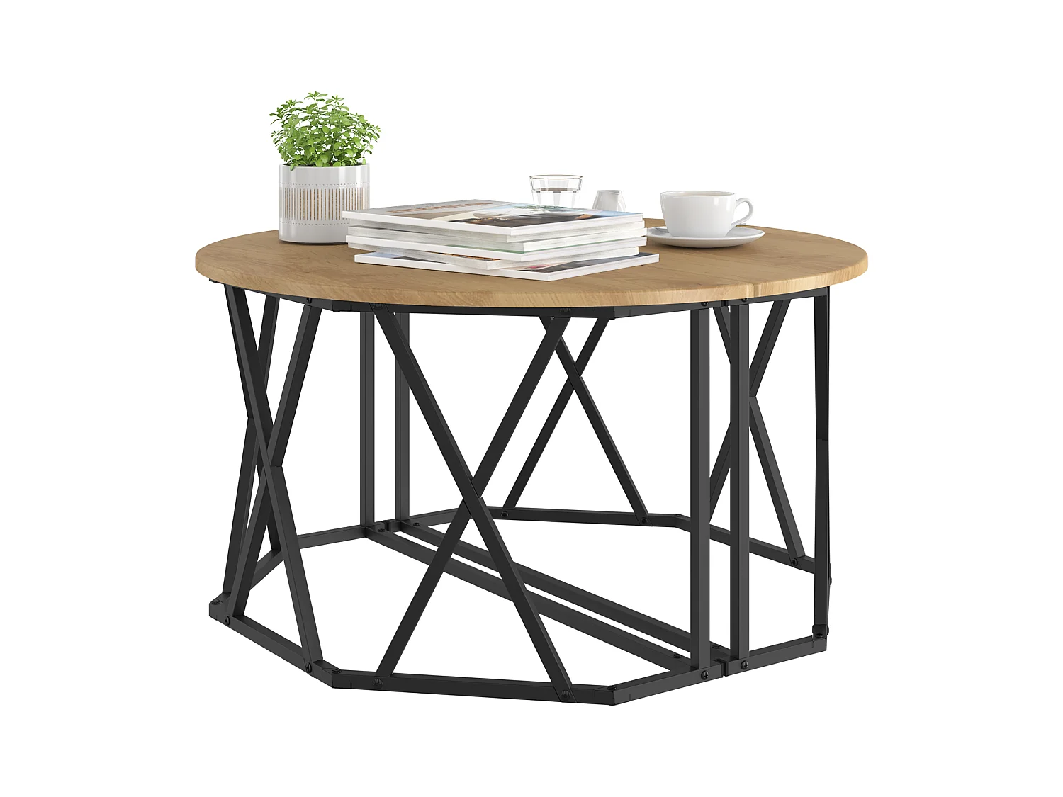 Table basse Artisan Chêne 31.5x31.5x16.5 pouces Fabriquée en Bois reconstitué