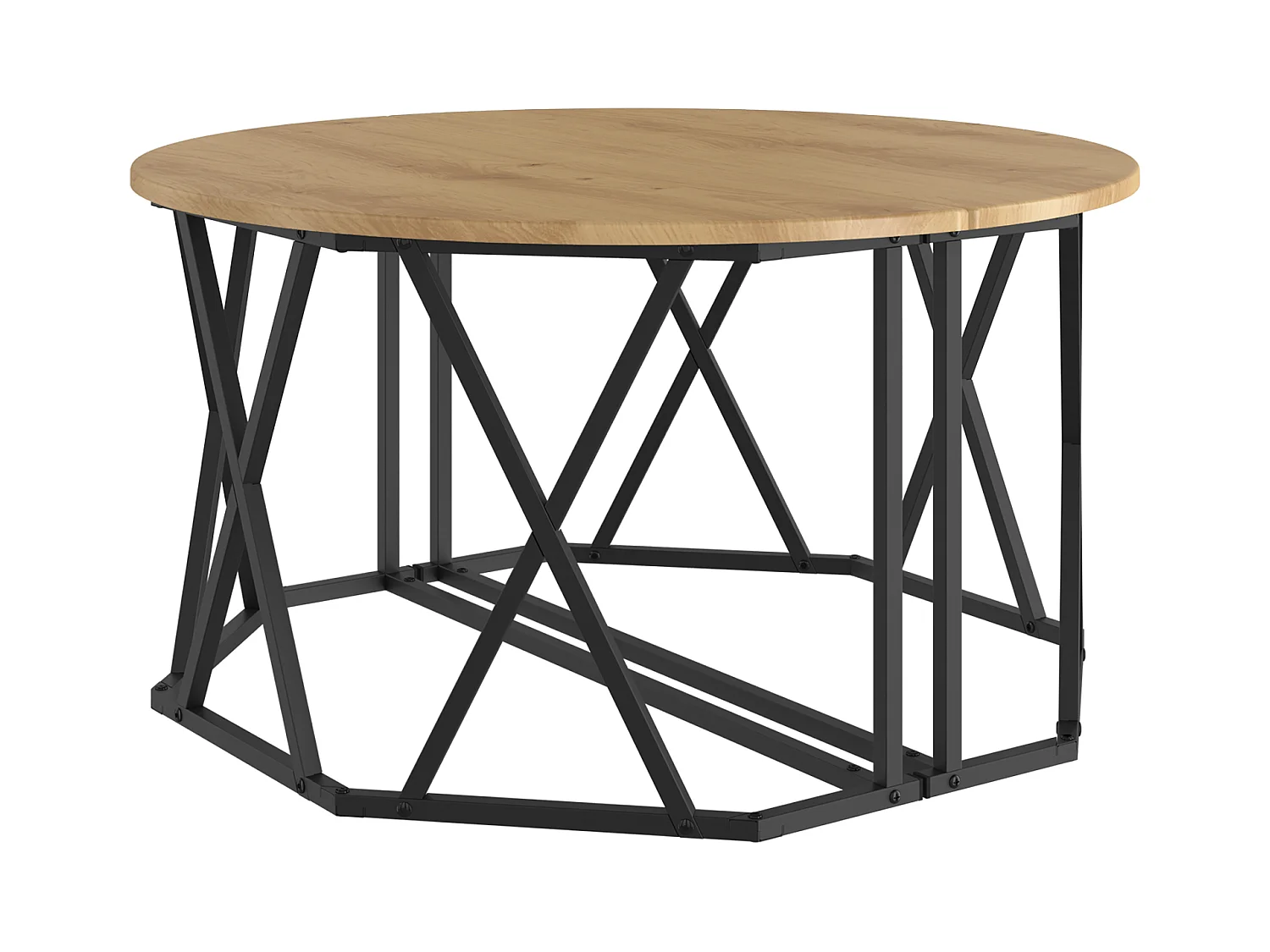 Table basse Artisan Chêne 31.5x31.5x16.5 pouces Fabriquée en Bois reconstitué