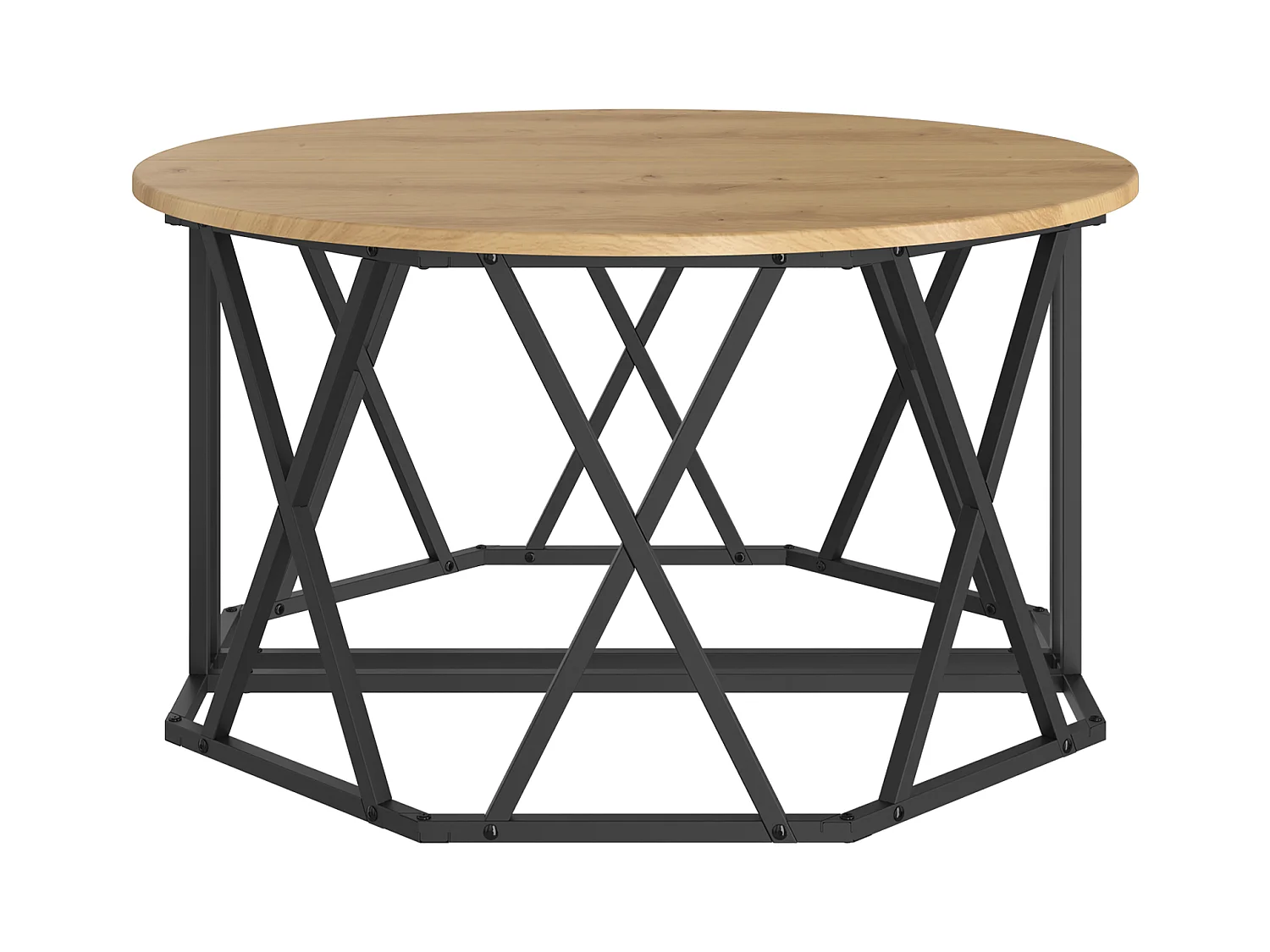 Table basse Artisan Chêne 31.5x31.5x16.5 pouces Fabriquée en Bois reconstitué