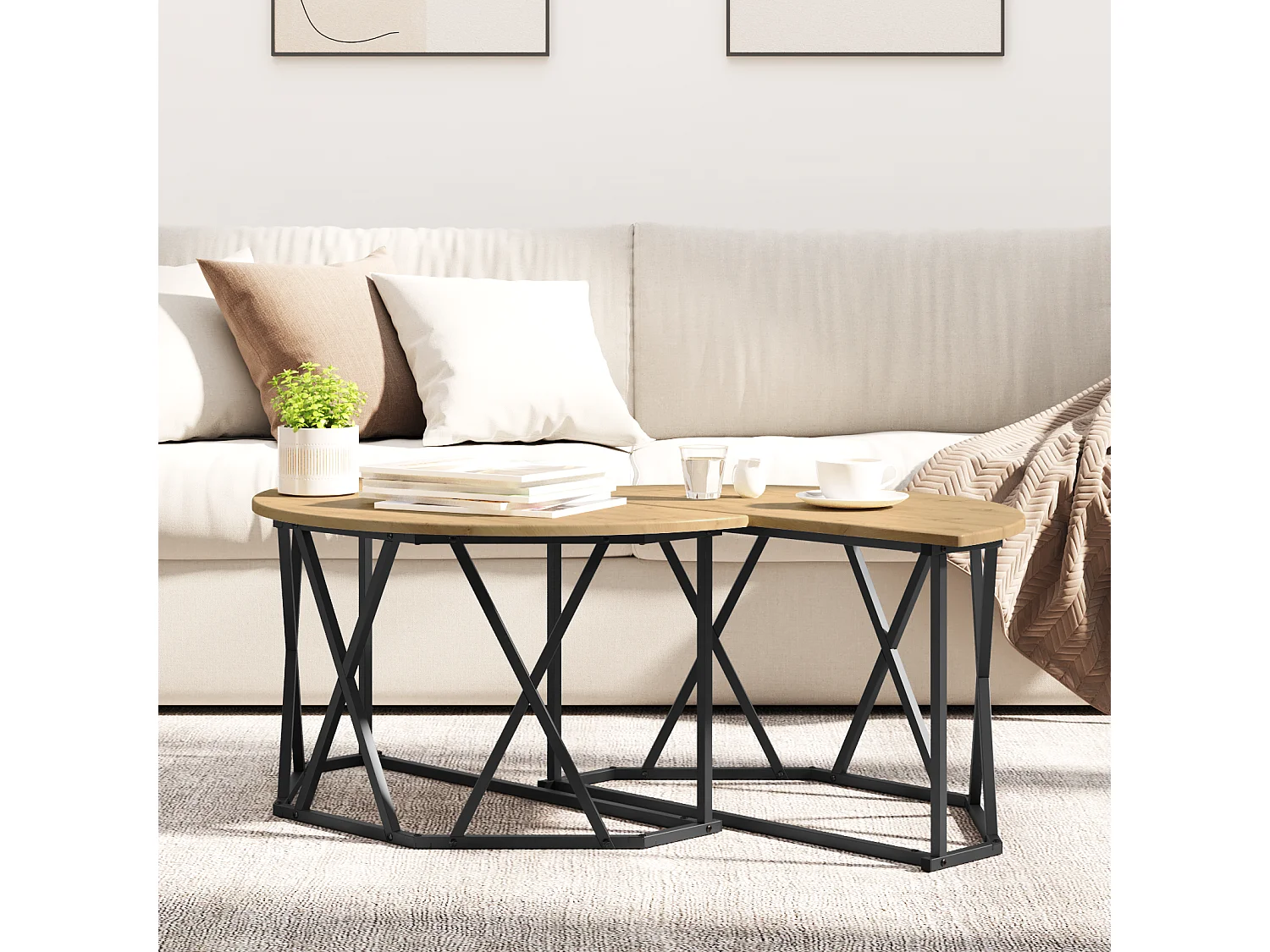 Table basse Artisan Chêne 31.5x31.5x16.5 pouces Fabriquée en Bois reconstitué