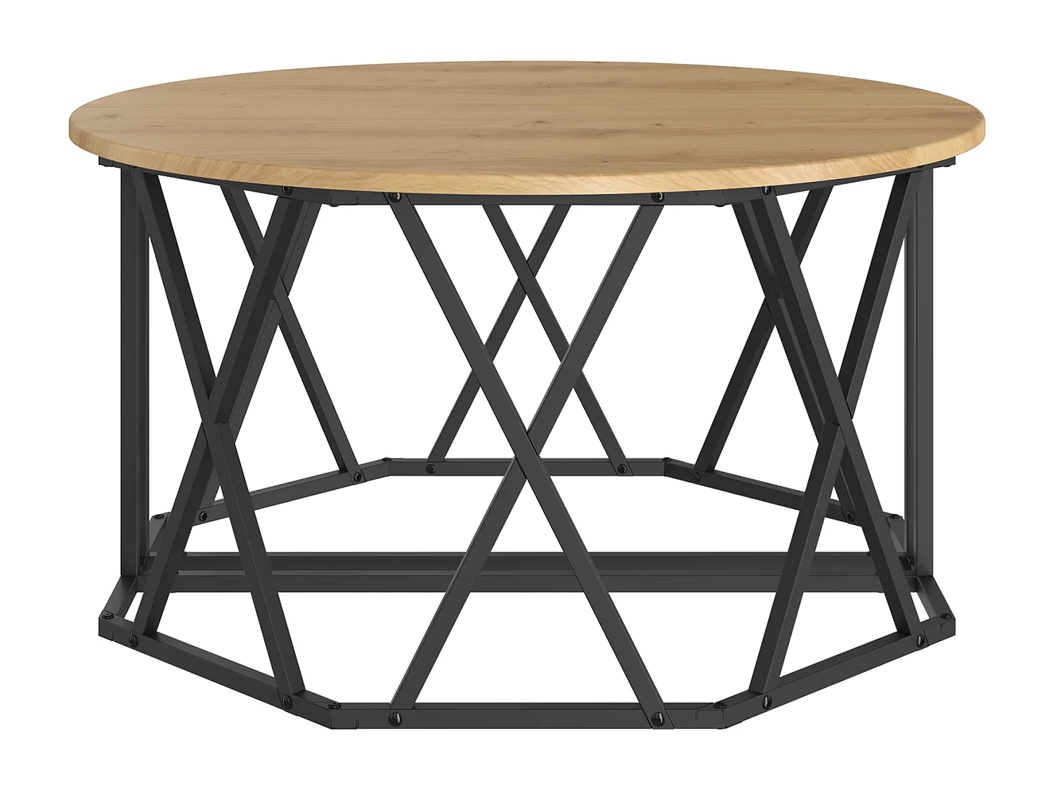 Table basse Artisan Chêne 31.5x31.5x16.5 pouces Fabriquée en Bois reconstitué