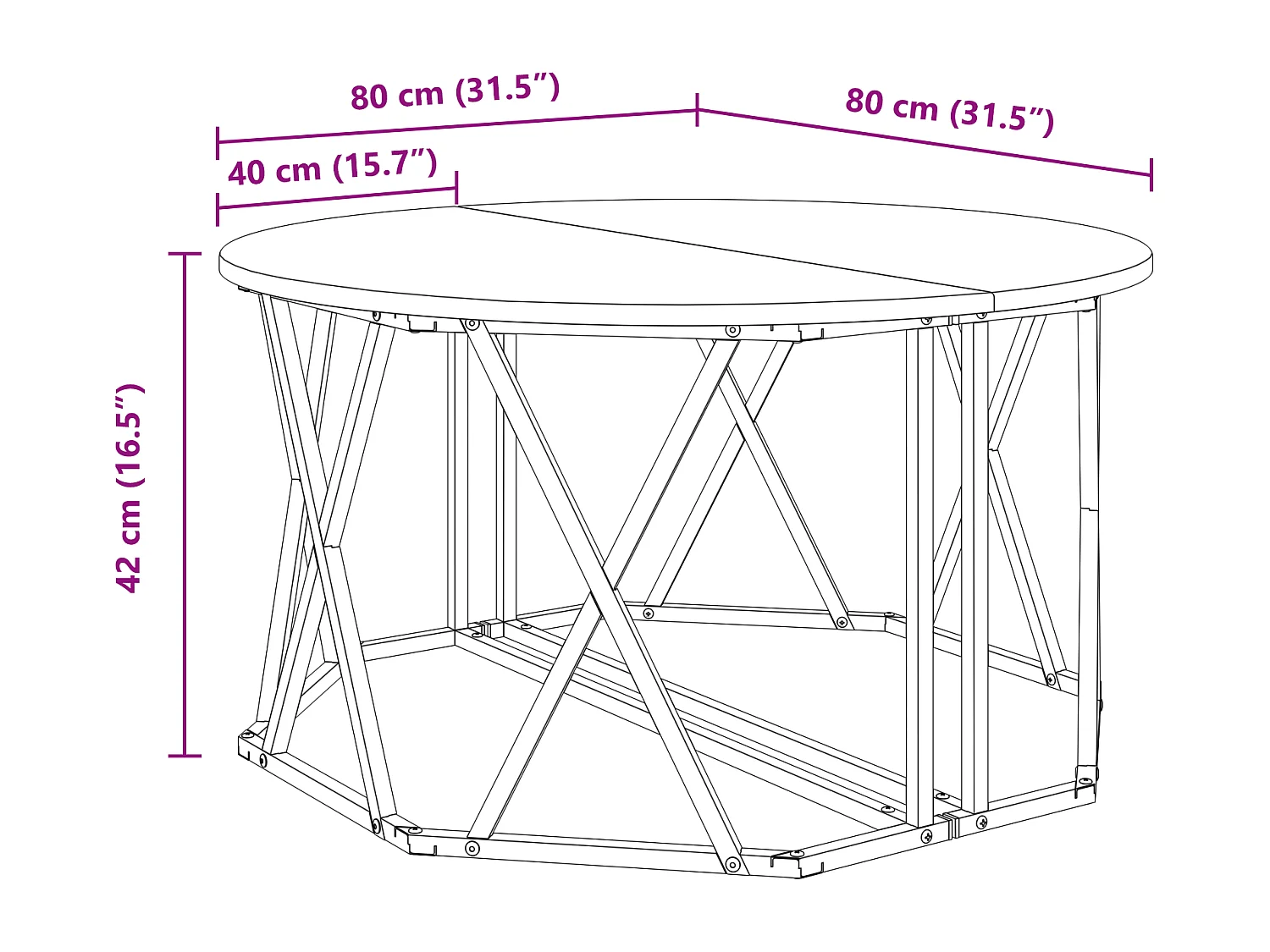 Artisan Eichen-Couchtisch 31,5 x 31,5 x 16,5 Zoll, aus wiederaufbereitetem Holz