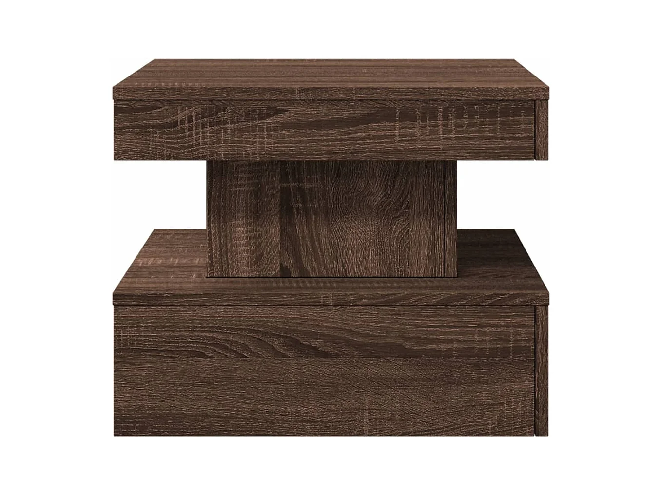 Tavolino con luci LED rovere marrone 50x50x40 cm