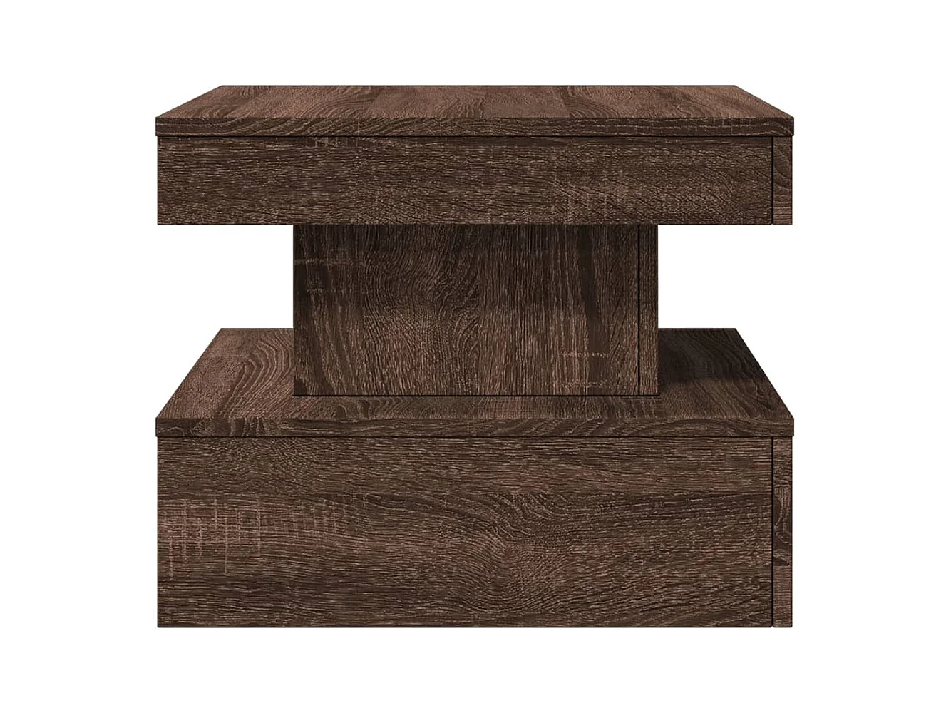 Tavolino con luci LED rovere marrone 50x50x40 cm